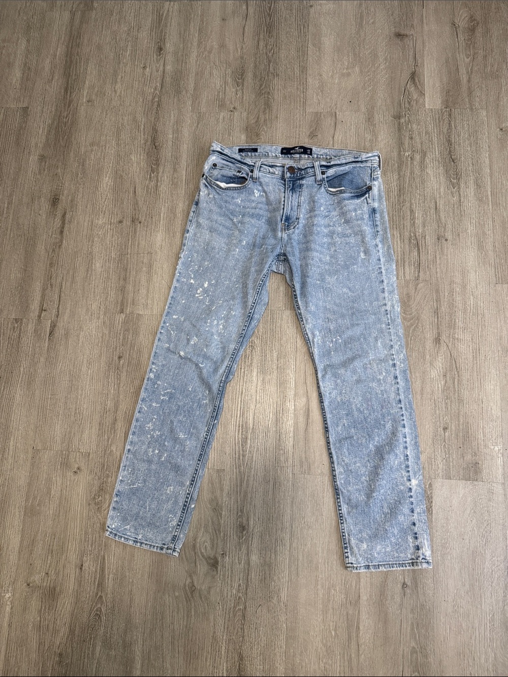 Hollister Light Blue Paint-Splatter Skinny Jeans